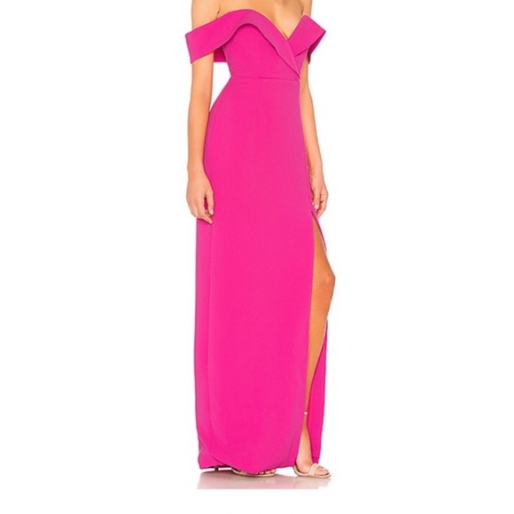 NBD Hot Pink Off Shoulder Maxi Dress - Picture 2 of 7